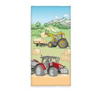 Herding Serviette de bain en velours Tracteur – 75 x 150 cm, 100% coton