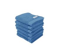 TOM TAILOR Essuie-mains, Lot de 6, 30 x 50 cm, 100% coton / éponge, avec attache et étiquette avec logo, COLOR BATH TOWEL Bleu (Cool Blue)