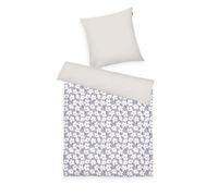Herding Tom Tailor Housse de Couette, 80x80 cm + 155x220 cm, 100% Coton/renforcé, Motif Réversible et Fermeture Eclair Colorée, Fresh Flowers Violet, Blanc (Soft Lilac & Off White)