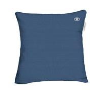 Herding Tom Tailor Housse de Coussin en Satin 100% Coton - 40 x 40 cm - avec pasel et Logo brodé - Bleu Clair - Bleu foncé (Dark Navy et Sky Blue)