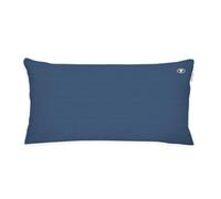 Herding Tom Tailor Housse de Coussin en Satin 100% Coton - 40 x 80 cm - avec pasel et Logo brodé - Bleu Clair - Bleu foncé (Dark Navy et Sky Blue)