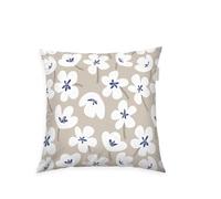 Herding Tom Tailor Housse d'oreiller, 40x40 cm, 100% Coton/renforcé, Fermeture Eclair Colorée, Fresh Flowers Bleu, Beige (Cobalt & Sunny Sand)
