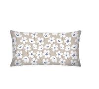 Herding Tom Tailor Housse d'oreiller, 40x80 cm, 100% Coton/renforcé, Fermeture Eclair Colorée, Fresh Flowers Bleu, Beige (Cobalt & Sunny Sand)