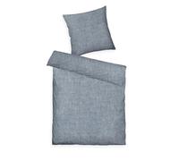 Herding Tom Tailor Linge de lit Melange, 80x80 cm + 135x200 cm, 40% Coton / 25% Viscose / 35% Polyester, avec Ourlet Haut et Fermeture éclair de Marque, Woven Melange Blue (Soft Navy)