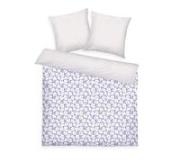 Herding Tom Tailor Linge de Lit Renforcé, 2 * 80x80 + 200x220 cm, 100% Coton/Renforcé, Motif Réversible et Fermeture Eclair Colorée, Fresh Flowers Violet, Blanc (Soft Lilac & Off White)