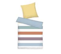 Herding Tom Tailor Linge de lit Renforcé, 80x80 cm + 135x200 cm, 100% Coton/Renforcé, avec Motif réversible et Fermeture éclair colorée, Colored Stripes Multicolour (Multicolour)