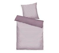 Herding Tom Tailor Parure de lit, 60x80 cm + 140x200 cm, 100% Coton/renforcé, avec Motif réversible et Fermeture éclair de Marque colorée, Medium Stripes Lilas, Blanc (Cozy Mauve, Crisp White)