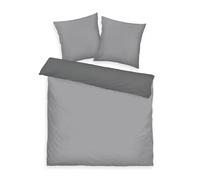 Herding Tom Tailor Parure de lit Satin, 2 * 80x80 cm + 200x220 cm, 100% Coton/Satin, avec Double Couture sur l'oreiller, Motif réversible et Fermeture éclair de qualité colorée