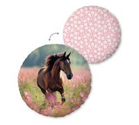 Herding Young Collection Coussin Rond, Cheval, Ø 50 cm, 100% Polyester, Multicolore