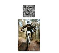 Herding Young Collection Ensemble de literie, VTT, taie d'oreiller 80 x 80 cm, Housse de Couette 135 x 200 cm, avec Fermeture éclair, 100% Polyester/Microfibre