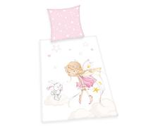 Herding Young Collection Parure de Lit, Little Fairy, Taie d'oreiller 80 x 80 cm, Housse de Couette 135 x 200 cm, Coton/Renforcé, avec Fermeture éclair, Rose/Multicolore