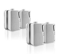 Herdio 3,5 Pouces Haut-parleurs extérieurs passifs câblés étanches murales, 400W Son supérieur, durabilité Tout Temps, pour Patio, Jardin, Bateau, Garage, intérieur de Maison (4-Pièces, Blanc)