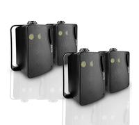 Herdio 3,5 Pouces Haut-parleurs extérieurs passifs câblés étanches murales, 400W Son supérieur, durabilité Tout Temps, pour Patio, Jardin, Bateau, Garage, intérieur de Maison (4-Pièces, Noir)