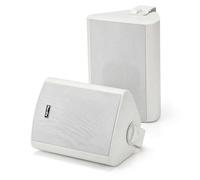 Herdio 6.5" 400W Max Power Wall Mount Outdoor Bluetooth Speakers, Be Waterproof and Able to Wireless Multi-Connection Up to 20 Units for Patio/Porch/Balcony (White, 2-Pack)