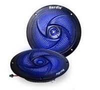 Herdio 6.5 inch 240W Haut-parleurs Marins étanches - 2 Voies résistants aux intempéries avec lumières LED, et Style Mince à Profil Bas pour Bateaux et véhicules récréatifs (Noir)