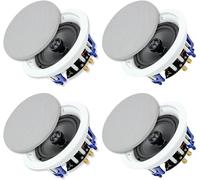 Herdio 6,5 Pouces 640 Watts Haut-parleurs de Plafond encastrés 2 Voies pour Le Bureau, la Cuisine, Le Salon, la Salle de Bain (4 Haut-parleurs)