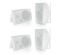 Herdio 6,5 Pouces 800 W Haut-parleurs Bluetooth d'extérieur, filaires étanches avec amplificateur Multifonctionnel, Haut-parleurs muraux pour terrasse, Piscine, Jardin (Blanc)