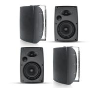 Herdio 6,5 Pouces 800 W Haut-parleurs passifs d'extérieur, 2 Voies, avec Basses, étanche Enceintes d'extérieur, adaptés pour terrasse, Porche, Jardin, intérieur ((4, Noir)