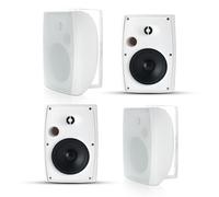 Herdio 6,5 Pouces 800 W Haut-parleurs passifs d'extérieur, 2 Voies, avec Basses, étanche Enceintes d'extérieur adaptés pour terrasse, Porche, Jardin, intérieur ((4, Blanc)