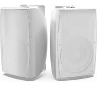 Herdio 8 Pouces Haut-Parleur d'extérieur, Filaire étanche, 600 W, Basses puissantes, Haut-Parleur d'extérieur Mural, adapté aux Jardins, garages et terrasses couvertes (Blanc)