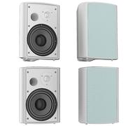 Herdio 800W 6,5 Pouces Enceinte d'Extérieur passifs, étanche Enceintes d'extérieu, Parleur imperméable à l'eau, Haut-Parleur murales stéréo Patio Mural avec Basses puissantes(4 Blanc)