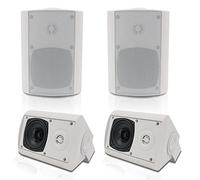 Herdio Etanche Enceintes d'extérieur 4 Pouces avec 400 Watts de Basses puissantes, Couverture sonore stéréo à Large Plage, durabilité par Tous Les Temps (2 Paires, Blanc)