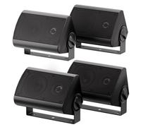 Herdio Etanche Enceintes d'extérieur 4 Pouces avec 400 Watts de Basses puissantes, Couverture sonore stéréo à Large Plage, durabilité par Tous Les Temps (2 Paires, Noir)