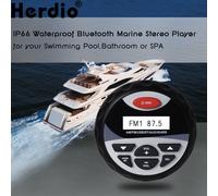 Herdio-Récepteur Radio Stéréo Bluetooth Étanche,Audio Sunshine,Am,Fm,Lecteur Mp3,Entrée Usb Aux,Yacht,Moto,Rl,Utv