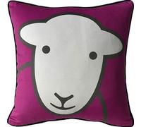 Herdy - Coussin rembourré "Hello" - Velours PM11738 (40 cm x 40 cm) (Magenta/Blanc)
