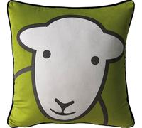 Herdy - Coussin rembourré "Hello" - Velours PM11738 (40 cm x 40 cm) (Vert/Blanc)