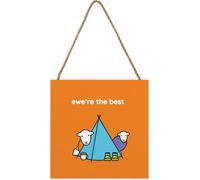 Herdy - Planche "Ewe're The Best I" PM10812 (20 cm x 20 cm x 2,7 cm) (Orange/Bleu/Blanc)