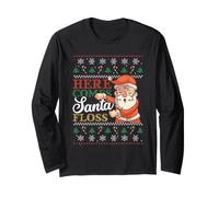 Here Comes Santa Floss Ugly Christmas pour garçons, Enfants et Hommes Manche Longue
