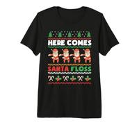 Here Comes Santa Floss Ugly Christmas pour garçons, Enfants et Hommes T-Shirt Haut de Gamme
