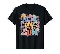 Here Comes Sun Retro Flower Spring Happy Summer T-Shirt