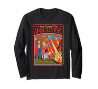 Here Comes The Apocalypse UFO Retro Funny Adult Humor Manche Longue