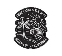 Here Comes The Sun Beach Life California Sticker Decal Sunset Travel