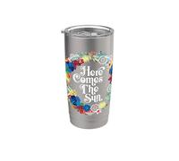 Here Comes the Sun - Fleurs tropicales d'été Bright Day Hope Gobelet isotherme en acier inoxydable double paroi