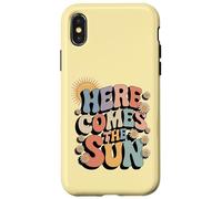 Here Comes The Sun Retro Flower Spring Happy Summer Coque pour iPhone X/XS
