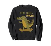Here Comes Trouble Crocodile Skateboard Planche à roulettes Sweatshirt
