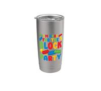 Here For The Block Brique de construction d'anniversaire Gobelet isotherme en acier inoxydable double paroi