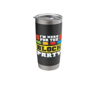Here For The Block Party Building Brick Builder Funny Kids Gobelet isotherme en acier inoxydable double paroi