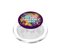 Here for The Girls Gays and Theys Cool LGBTQ PopSockets PopGrip pour MagSafe