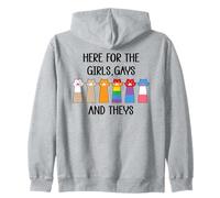 Here for The Girls Gays and Theys Womens Ally Cat Pride LGBT Sweat à Capuche