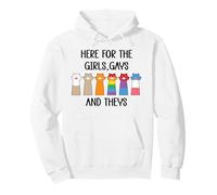 Here for The Girls Gays and Theys Womens Ally Cat Pride LGBT Sweat à Capuche