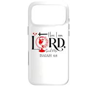 Here I Am Lord Send Me Bible Verse Isaiah 6:8 Cross Christ Coque pour iPhone 17 Pro Max