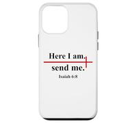 Here I Am Send Me Isaiah 6:8 Bible Verse Christian Cross Coque pour iPhone 12 Mini