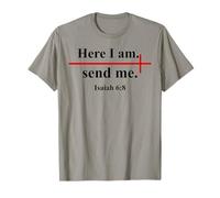 Here I Am Send Me Isaiah 6:8 Bible Verse Christian Cross T-Shirt