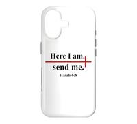 Here I Am Send Me Isaiah 6:8 Bible Verse Cross Christian Coque pour iPhone 17