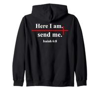 Here I Am Send Me Isaiah 6:8 Christian Cross Bible Verse Sweat à Capuche