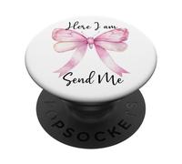 Here I Am Send Me Women Here I Am Lord Send Me Isaiah 6:8 PopSockets PopGrip Adhésif